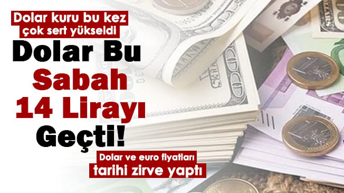 Dolar kuru bu sabah tarihi zirve yaptı: Dolar 14 lirayı aşarak rekor kırdı! İşte güncel dolar ve euro fiyatları