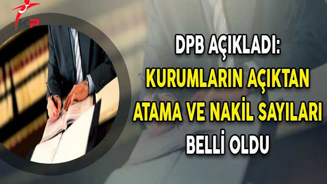 DPB Açıkladı: Kurumların Açıktan Atama ve Nakil Sayıları Belirlendi
