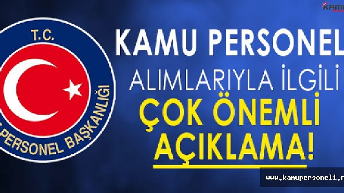 DPB' den Kamu Personeli Alımlarıyla İlgili Çok Önemli Açıklama!