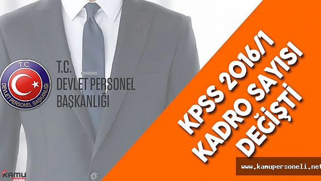 DPB Duyurdu : &quot2016/1 KPSS Tercihleri için Kadro Sayısı Değişti "