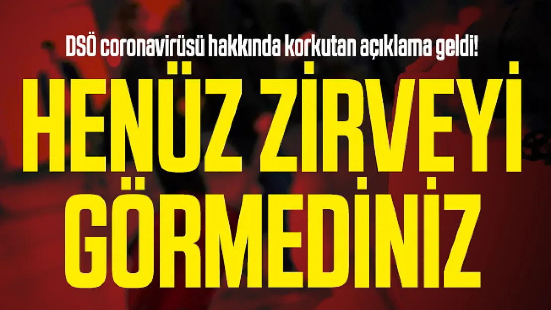 DSÖ coronavirüsü hakkında korkutan açıklama geldi! Henüz zirveyi görmediniz