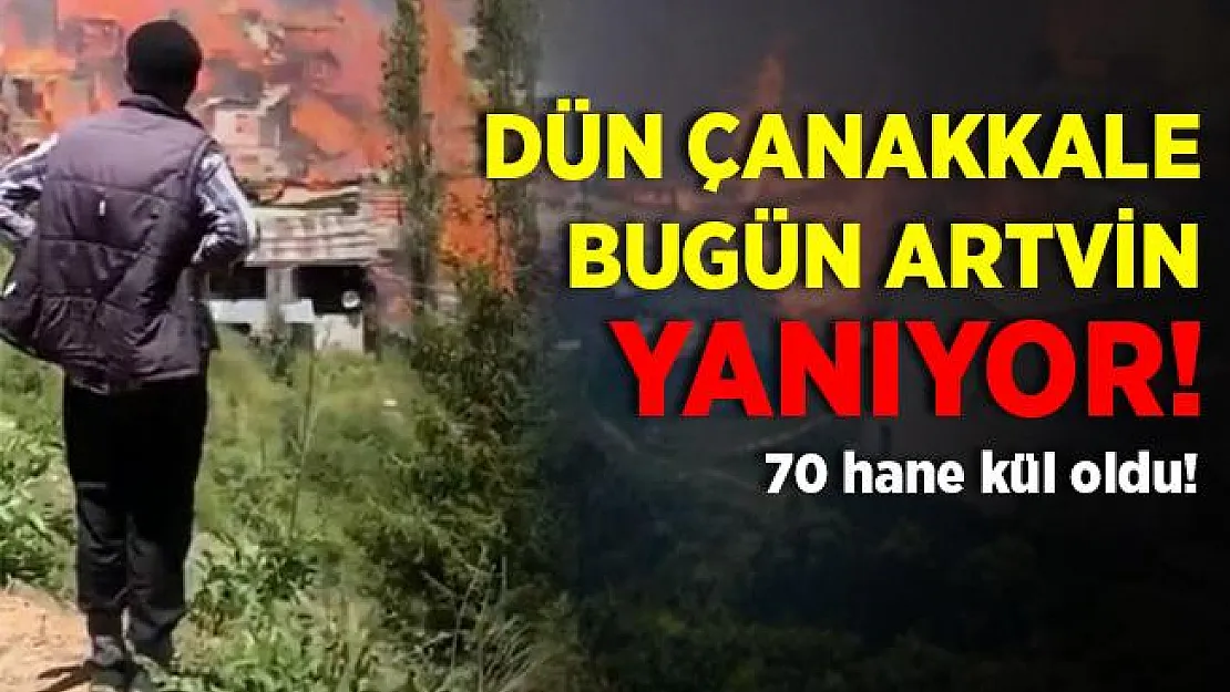Dün Çanakkale bugün Artvin cayır cayır yanıyor! 70 hane kül oldu!