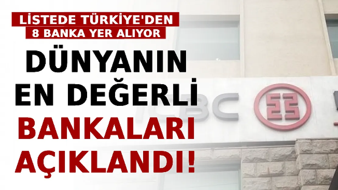 Dünyanın En Değerli Bankaları Açıklandı! Listede Türkiye'den 8 Banka Yer Alıyor