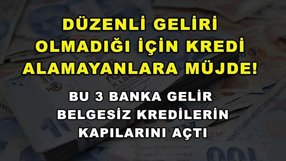 Düzenli geliri olmadığı için kredi alamayanlara müjde! Bu 3 banka gelir belgesiz kredilerin kapılarını açtı