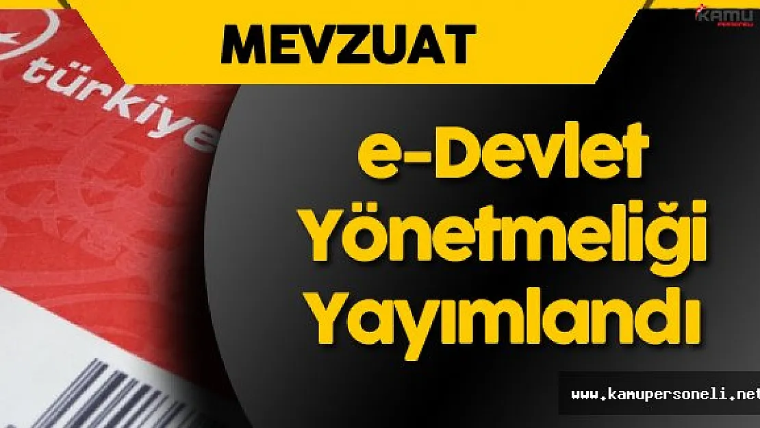 e-Devlet Hizmetlerinin Yürütülmesine İlişkin Yönetmelik Resmi Gazete'de Yayımlandı
