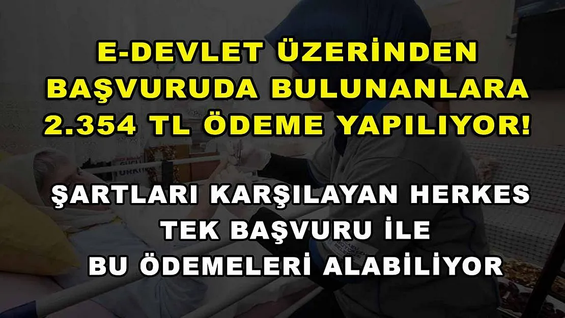 E-Devlet üzerinden başvuruda bulunanlara 2.354 TL ödeme yapılıyor! Şartları karşılayan herkes tek başvuru ile bu ödemeleri alabiliyor