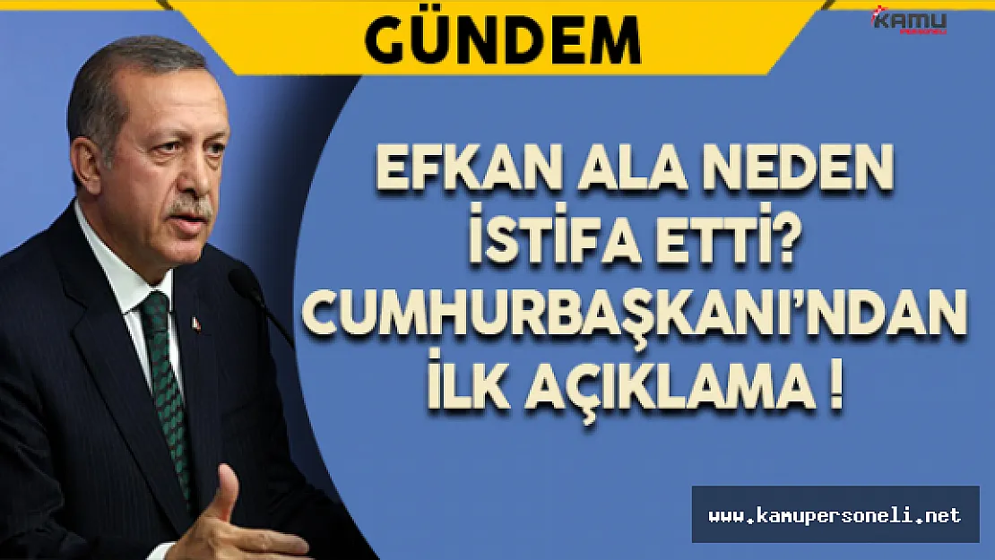 Efkan Ala'nın İstifasına İlişkin  Cumhurbaşkanı'ndan İlk Açıklama !