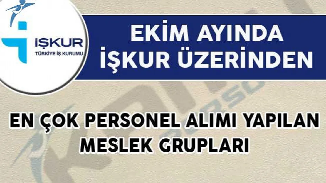 Ekim Ayında İŞKUR Üzerinden En Çok Personel Alımı Yapılan Meslek Grupları!