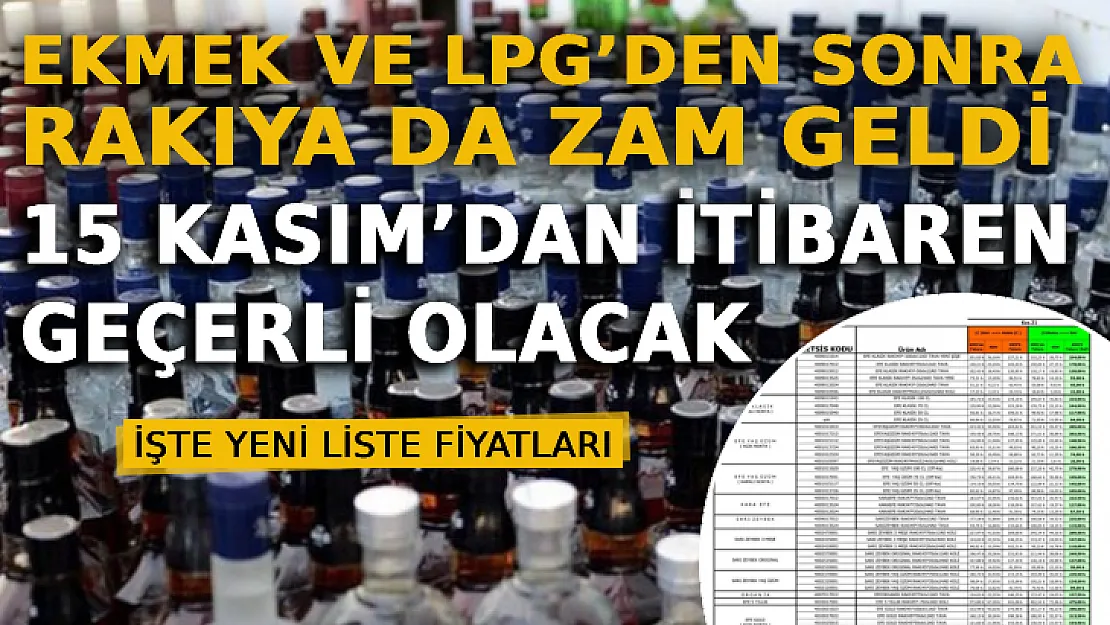 Ekmek Ve LPG'den Sonra Rakıya Da Zam Geldi: 15 Kasım'dan İtibaren Geçerli Olacak