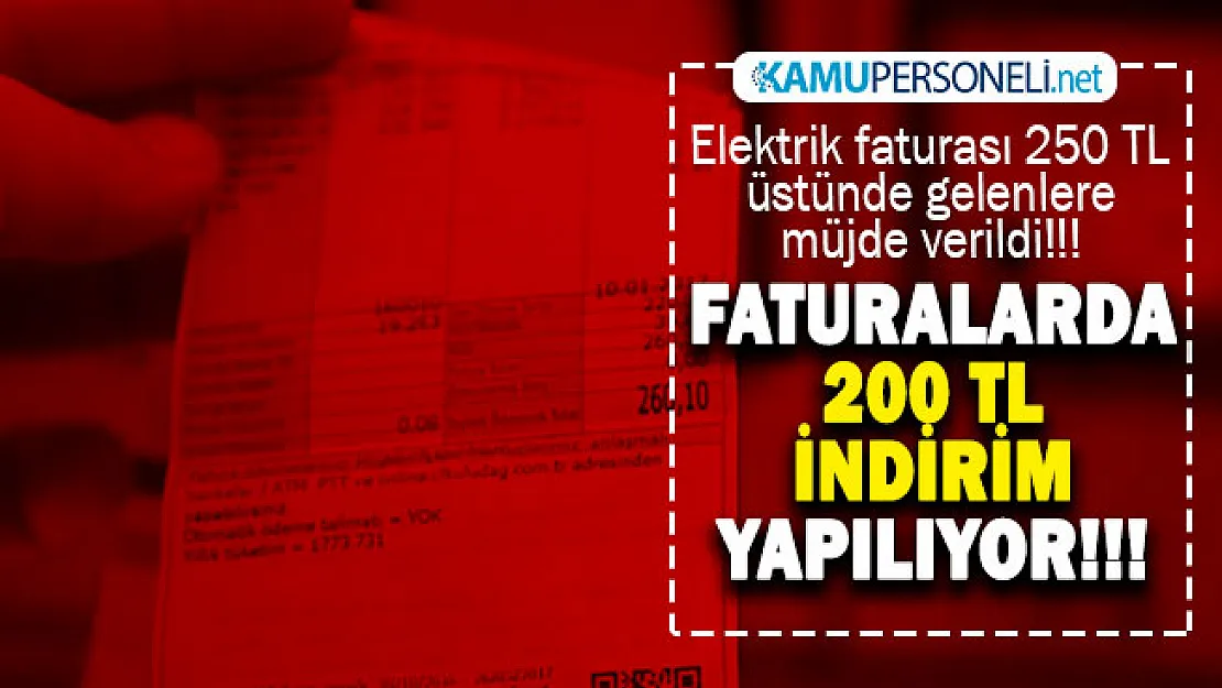 Elektrik faturası 250 TL'den fazla gelenlere müjde verildi! Elektrik faturalarında 200 TL indirim yapılıyor: Müjde az önce açıklandı