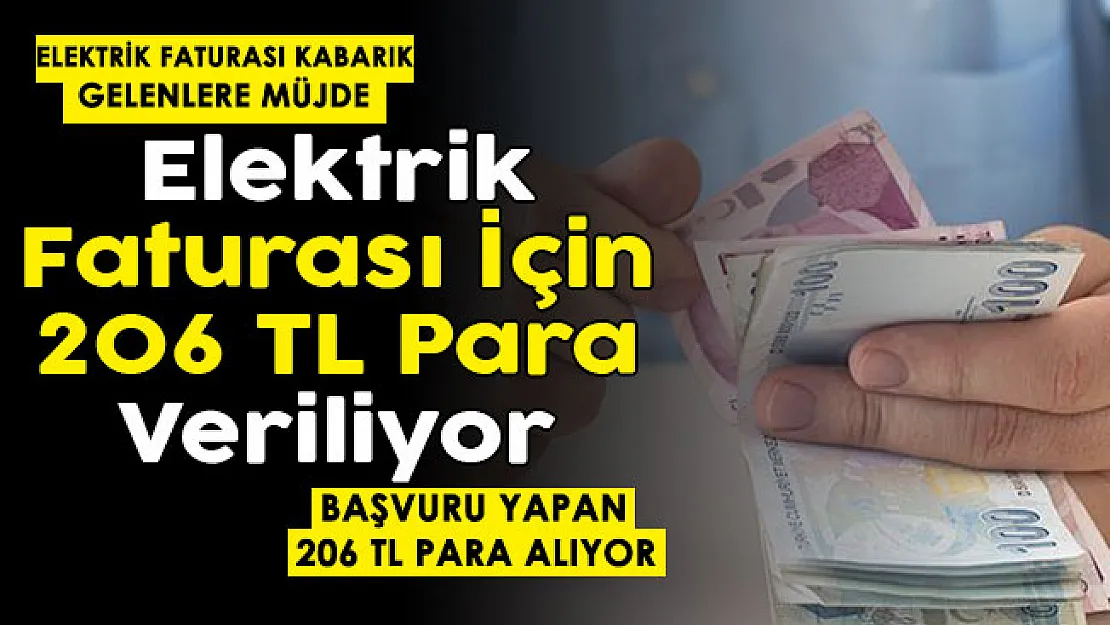 Elektrik faturası yüksek gelen vatandaşlara para desteği veriliyor! Başvuru yapan herkese elektrik faturaları için 206 TL nakit veriliyor