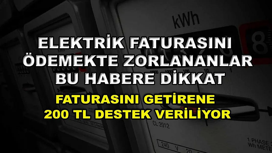 Elektrik faturasını ödemekte zorlananlar bu habere dikkat: Faturasını getirene 200 TL destek veriliyor