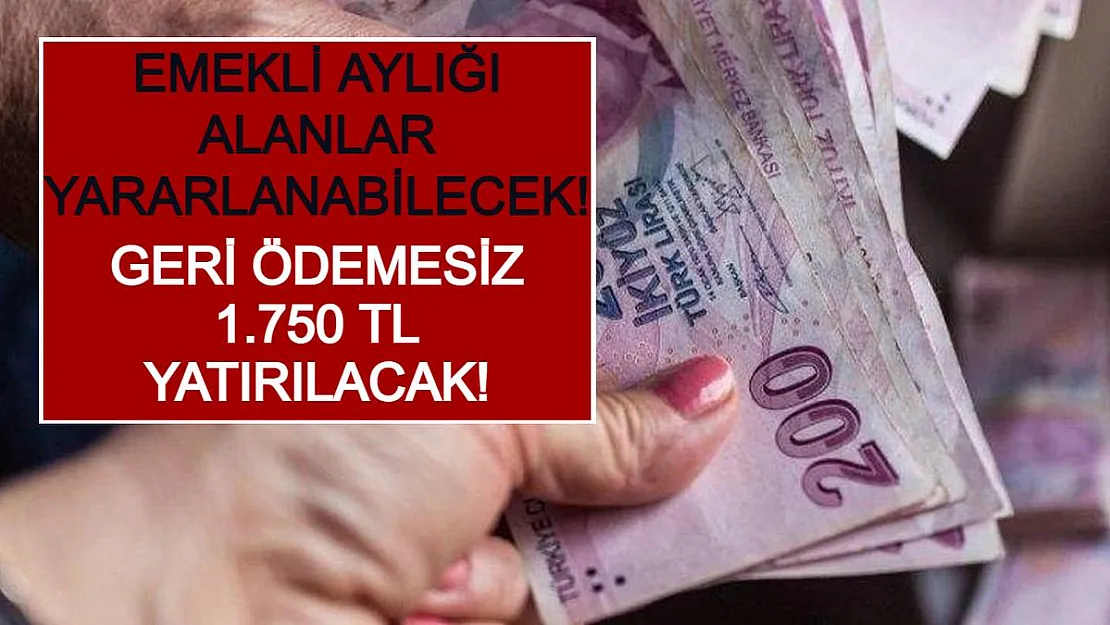 Emekli Aylığı Alanlar Yararlanabilecek! Geri Ödemesiz 1.750 TL Yatırılacak!
