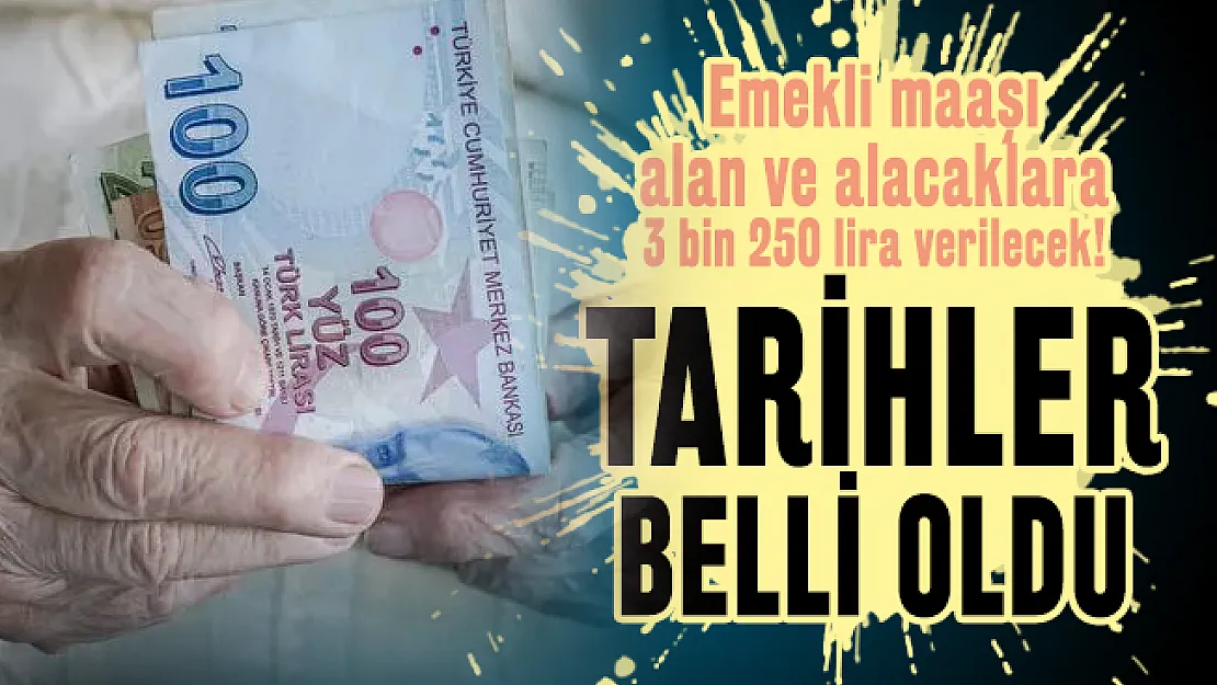 Emekli maaşı alanlar ve alacak olanlara 3 bin 250 lira verilecek! Tarihler belli oldu