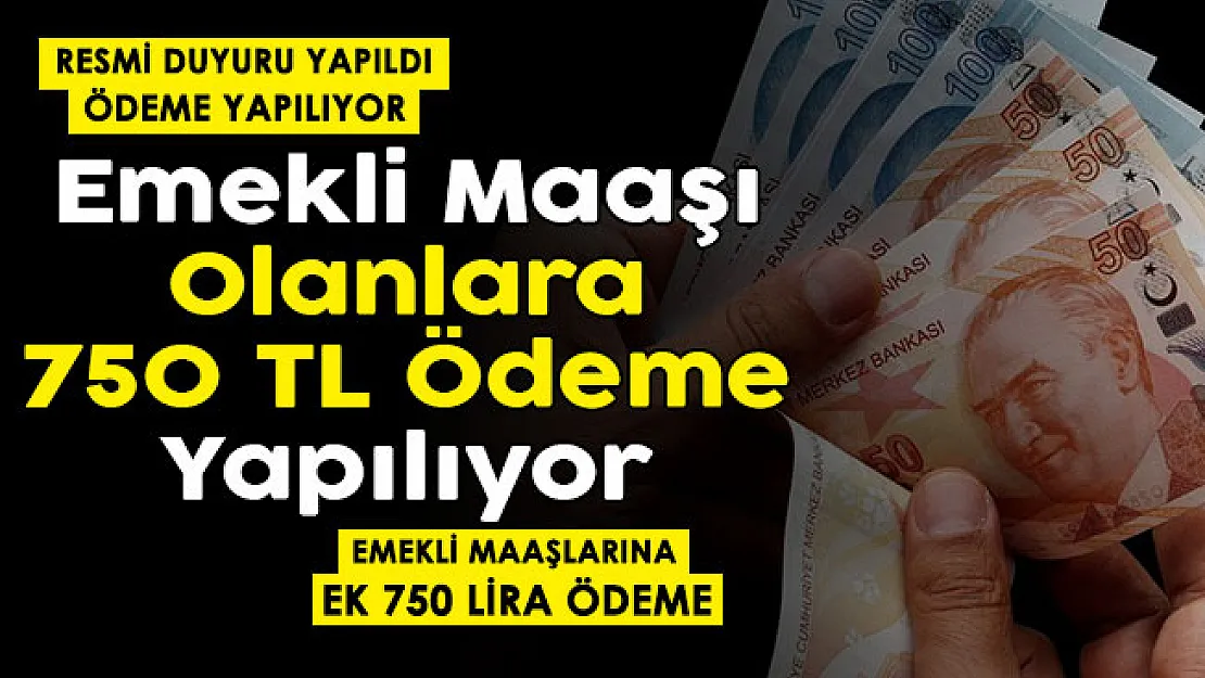 Emekli maaşı olan herkese maaşına ek 750 lira veriliyor! Resmi duyuru yayımlandı