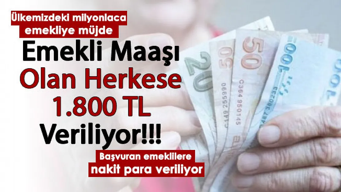 Emekli vatandaşlara 1.800 lira veriliyor: Sadece başvurmak yeterli
