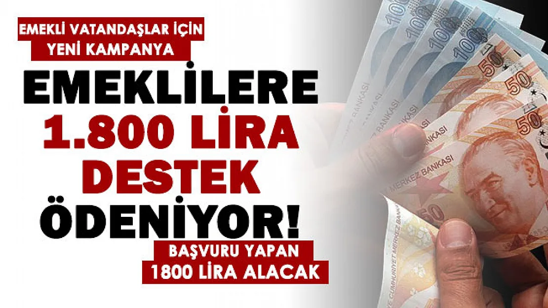 Emekli vatandaşlara müjde üstüne müjde! Başvuru yapana geri ödemesiz 1800 TL veriliyor