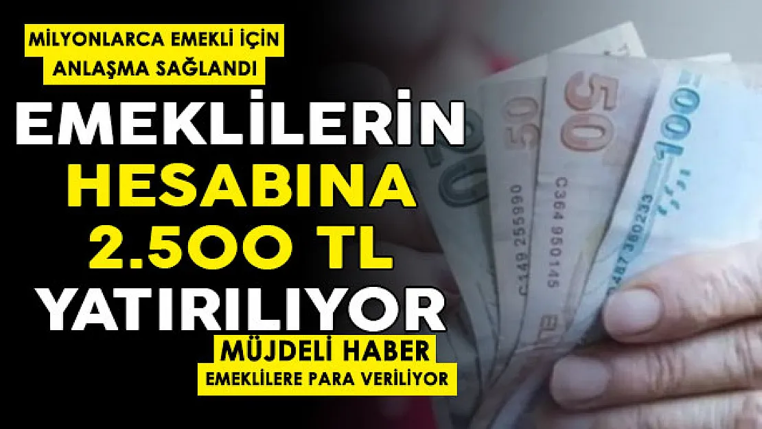 Emekliler için büyük anlaşma sağlandı! Emekli maaşı olan herkesin hesabına 2 bin 500 lira yatırılıyor