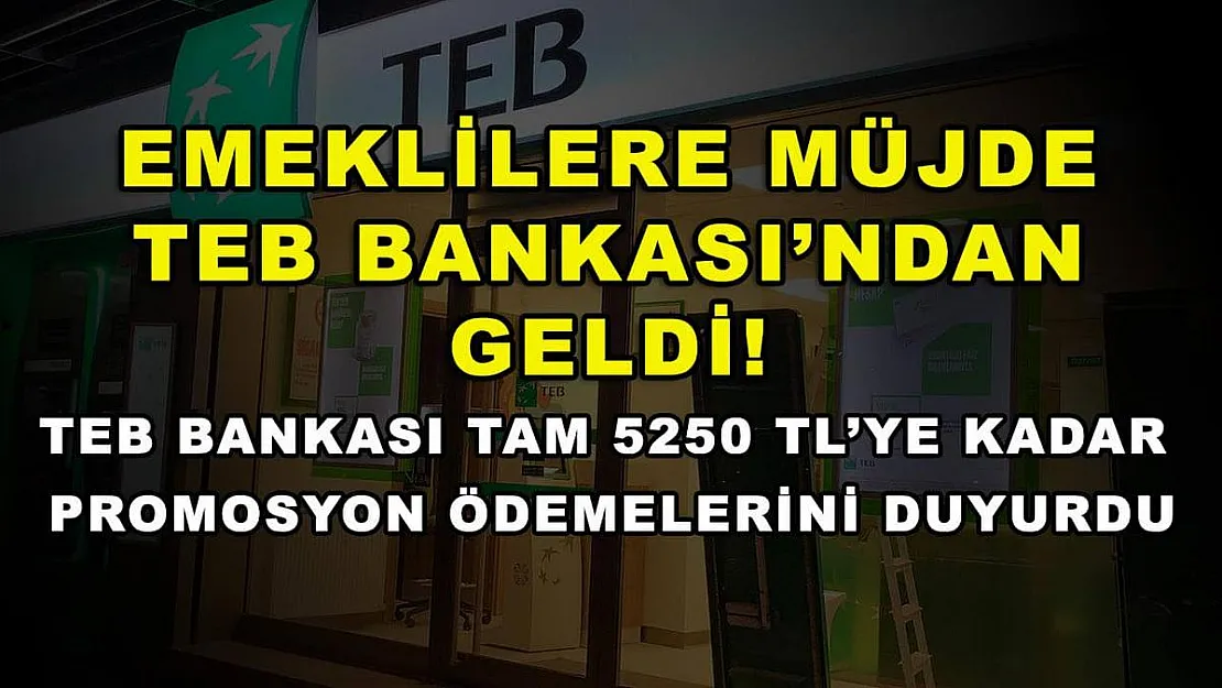 Emeklilere Müjde TEB Bankası'ndan Geldi! TEB Bankası Tam 5250 TL'ye Kadar Promosyon Ödemelerini Duyurdu