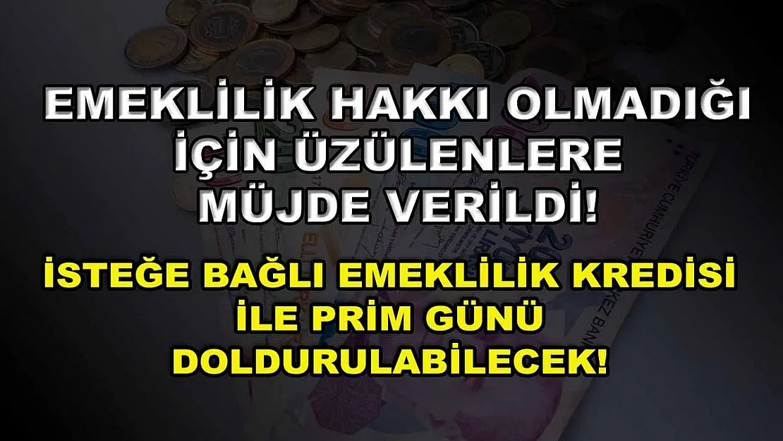 Emeklilik hakkı olmadığı için üzülenlere müjde verildi! İsteğe bağlı emeklilik kredisi ile prim günü doldurulabilecek!