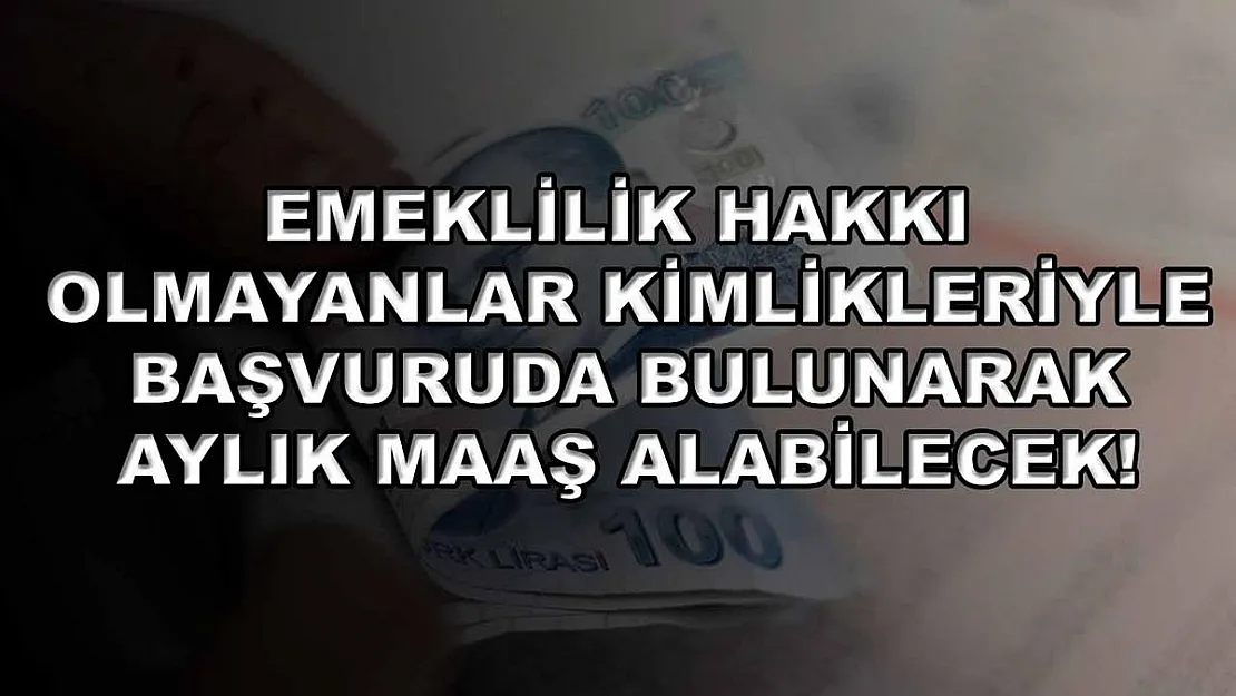 Emeklilik hakkı olmayanlar kimlikleriyle başvuruda bulunarak aylık maaş alabilecek!