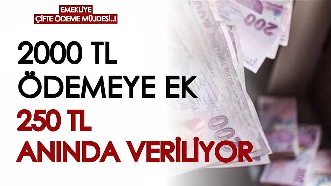 Emekliye çifte müjde verildi! 2000 TL ödemeye ek 250 TL anında verilecek! Hepsi karşılıksız, geri ödemesiz...
