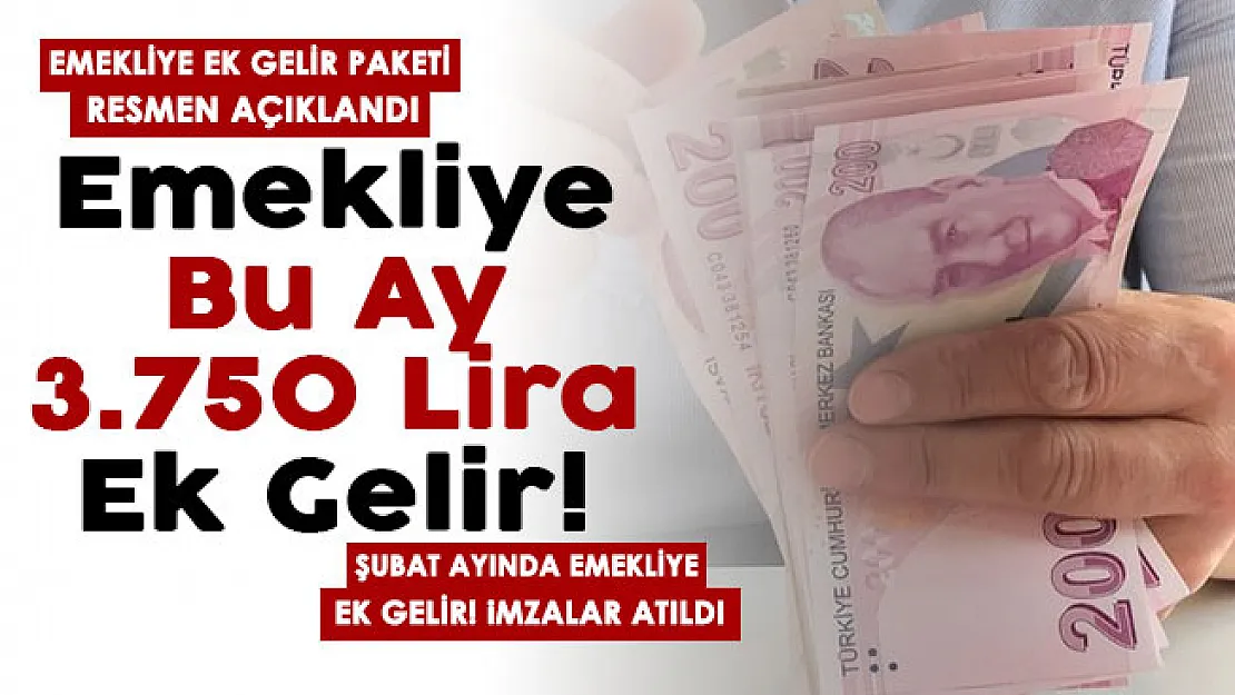 Emekliye ek gelir paketi az önce açıklandı! Şubat ayında emekliye maaşına ek 3.750 TL ilave gelir
