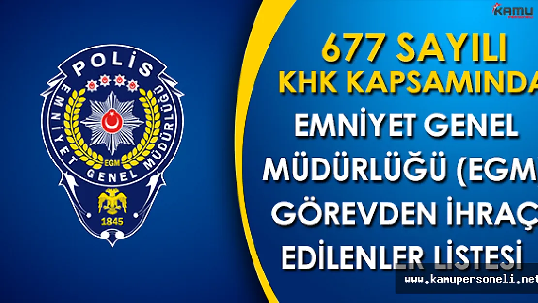 Emniyet Genel Müdürlüğü 677 Sayılı KHK Kapsamında Görevden İhraç ve İade Listesi