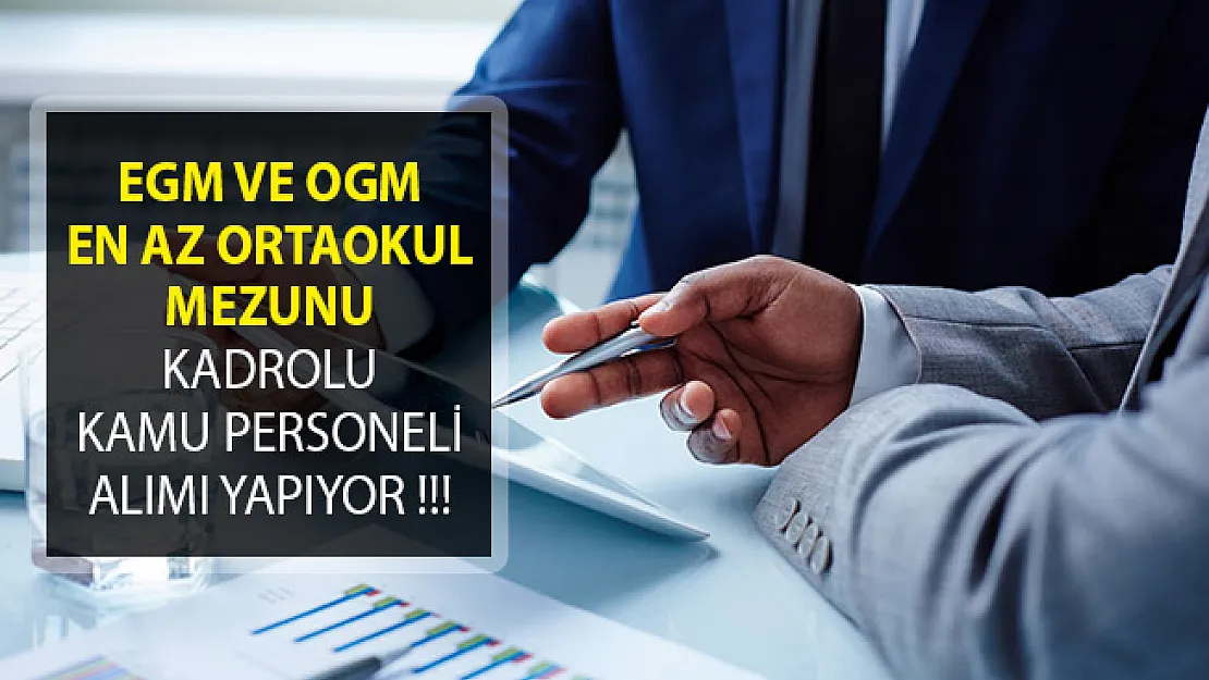 Emniyet Genel Müdürlüğü ve Orman Genel Müdürlüğü En Az Ortaokul Mezunu Kadrolu Kamu Personeli Alıyor!