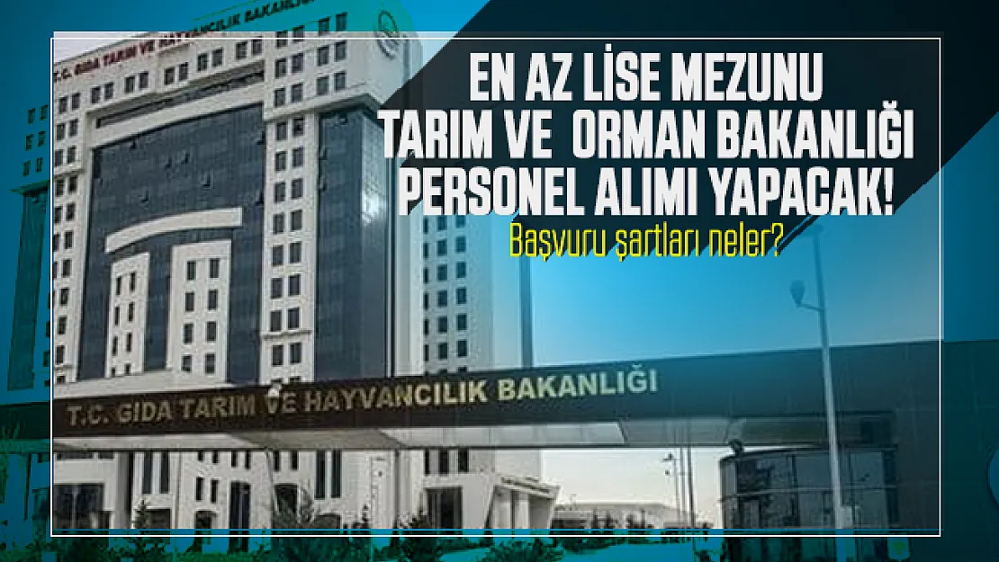 En az lise mezunu Tarım ve  Orman Bakanlığı personel alımı yapacak! Başvuru şartları neler?