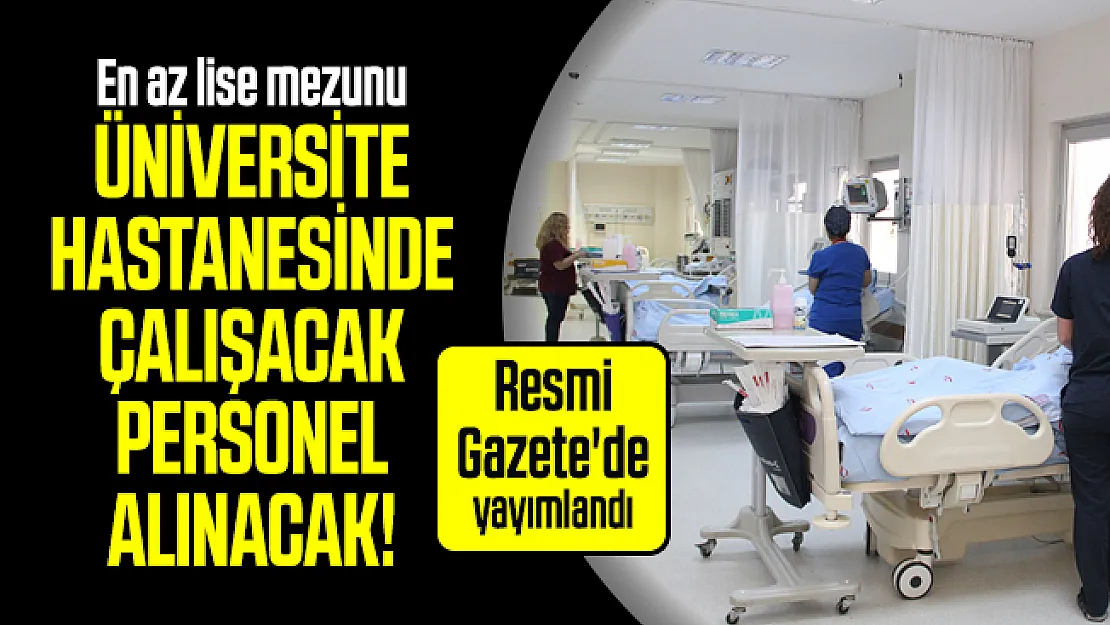 En az lise mezunu üniversite hastanesinde çalışacak personel alınacak! Resmi Gazete'de yayımlandı