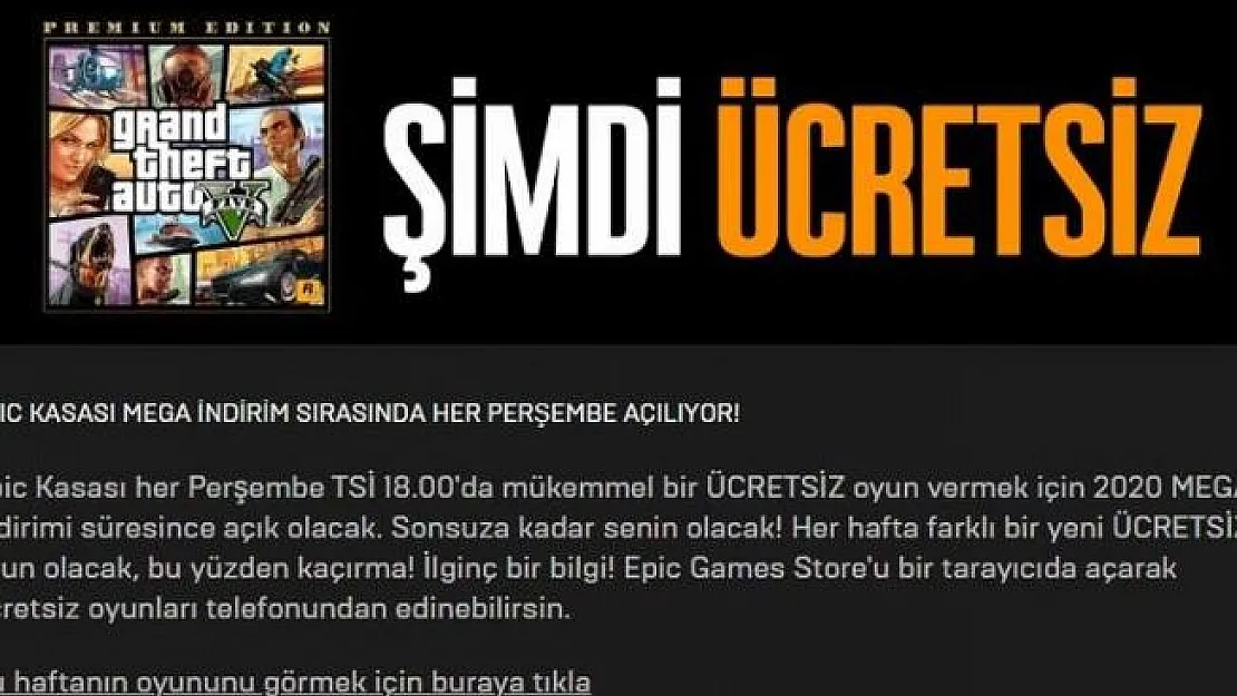 EPİC Games ile GTA 5 bedava oldu! GTA 5 ücretsiz indirme nasıl yapılır? Epic Games girişi için tıklayınız