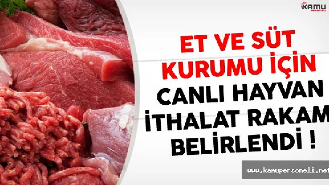 Et Ve Süt Kurumu İçin Canlı Hayvan İthalat Rakamı Belirlendi