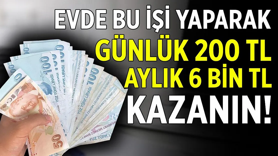 Evde bu işi yaparak günlük 200 TL aylık 6 bin TL kazanın!