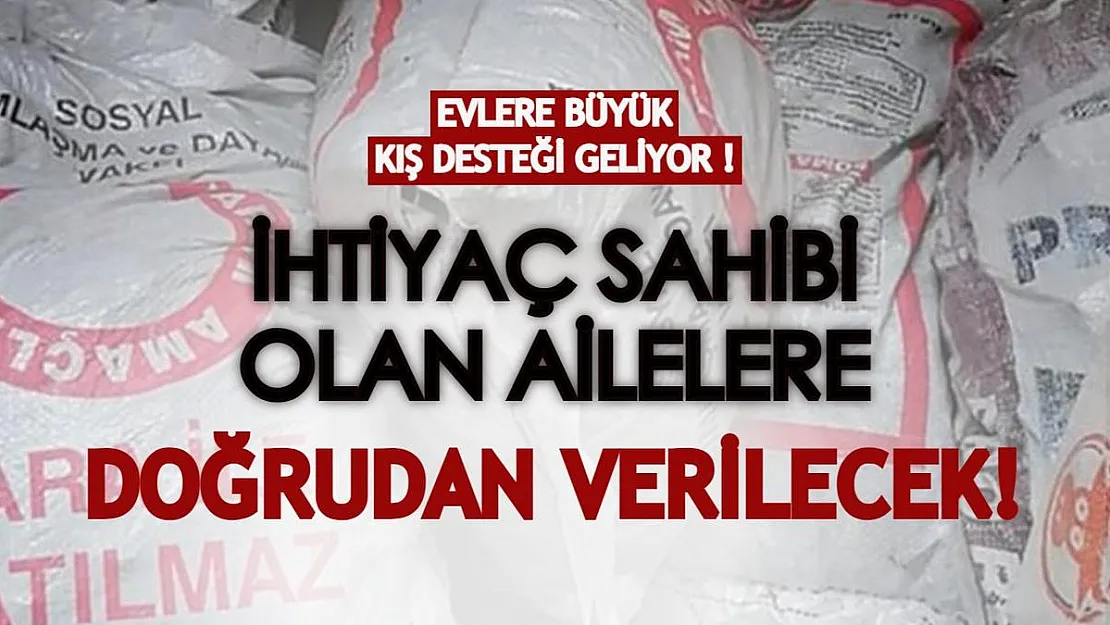 Evlere büyük kış desteği yapılacak! İhtiyaç sahibi kişilere doğrudan verilecek!
