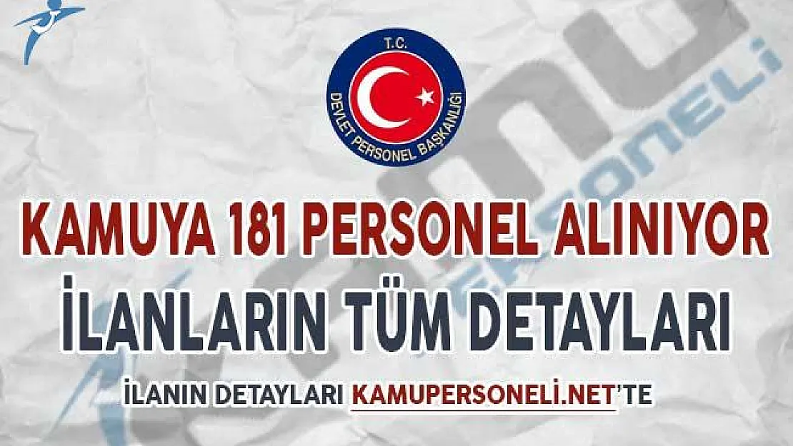 Eylül Ayında Kamuya 181 Personel Alımı Yapılıyor