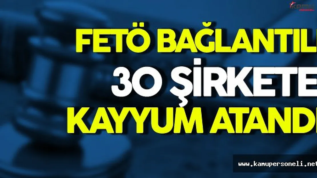FETÖ Bağlantılı 30 Şirkete Kayyum Atandı