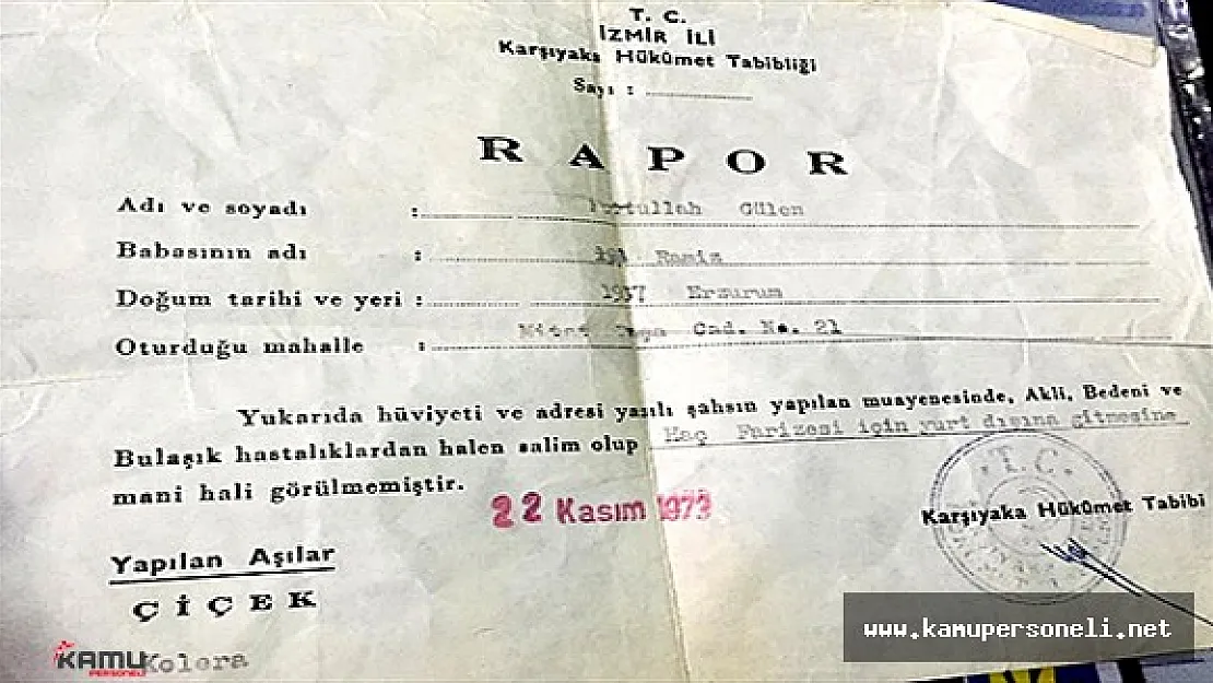 FETÖ Başı Gülen'in 43 Yıllık Raporunu Hatıra Olarak Saklamış