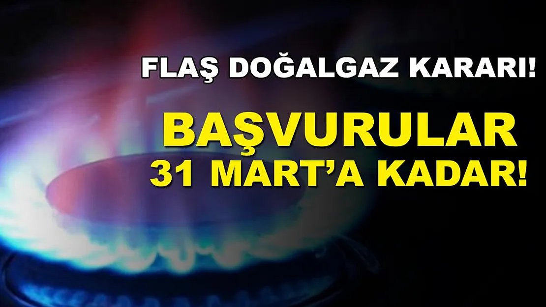 Flaş doğalgaz kararı açıklandı! 31 Mart 2021'e kadar başvuruda bulunulması gerekiyor!