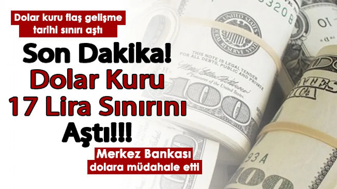 Flaş gelişme, dolar kuru 17 lirayı aştı! Merkez Bankası dövize müdahale etti: İşte güncel 17 Aralık dolar fiyatları