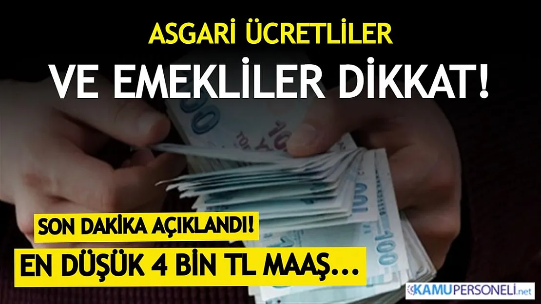 Flaş gelişme! En düşük emekli maaşı 4 bin TL, asgari ücret 5 bin TL açıklaması geldi!
