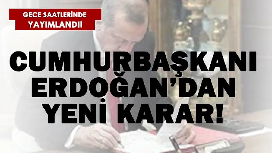 Gece saatlerinde yayınlandı! Cumhurbaşkanı Erdoğan'dan yeni karar!