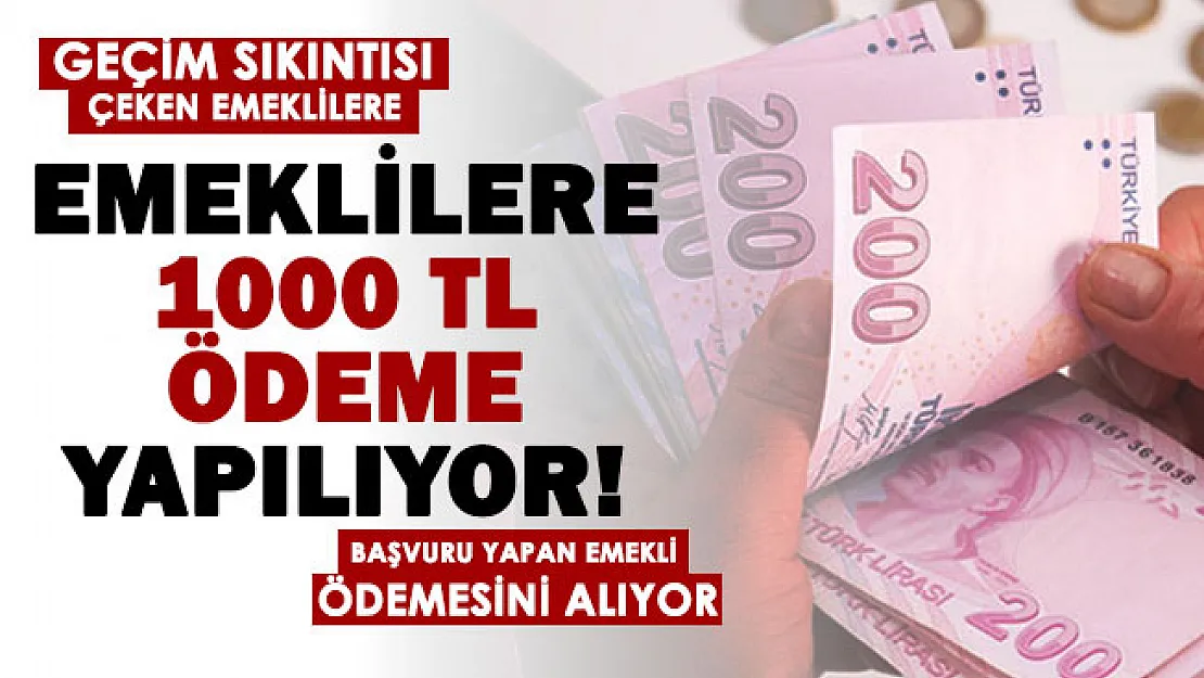 Geçim sıkıntısı çeken emekli vatandaşlara müjdeli haber! Başvuru yapan emeklilere geri ödemesiz 1000 lira veriliyor