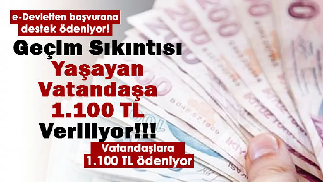 Geçim sıkıntısı yaşayan vatandaşlara nakit destek veriliyor! e-Devletten başvuru yapana 1.100 lira veriliyor