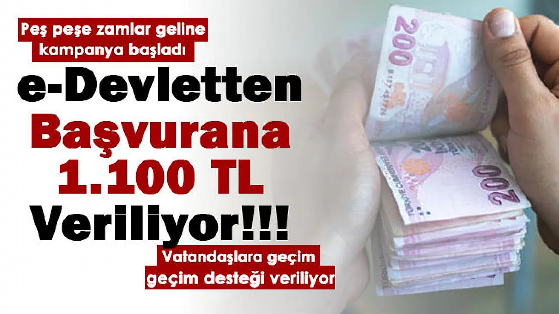 Gelen peş peşe zamların ardından vatandaşa geçim destek kampanyası başlatıldı! e-Devlet üzerinden başvuru yapan ailelere 1.100 TL veriliyor