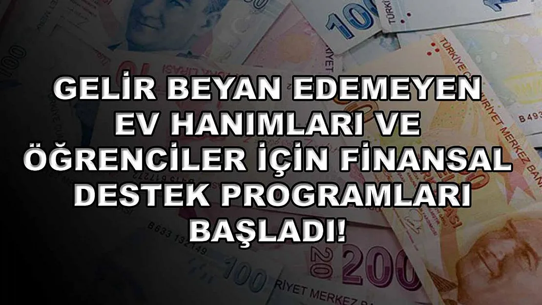 Gelir beyan edemeyen ev hanımları ve öğrenciler için finansal destek programları başladı!
