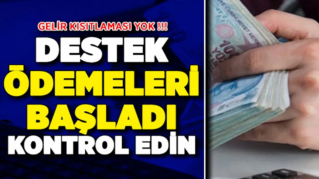 Gelir Kısıtlaması Yok ! Destek Ödemeleri Başladı