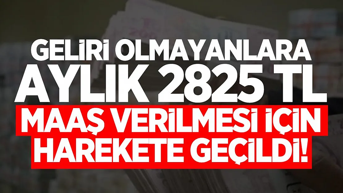 Geliri olmayanlara aylık 2825 TL maaş verilmesi için harekete geçildi!