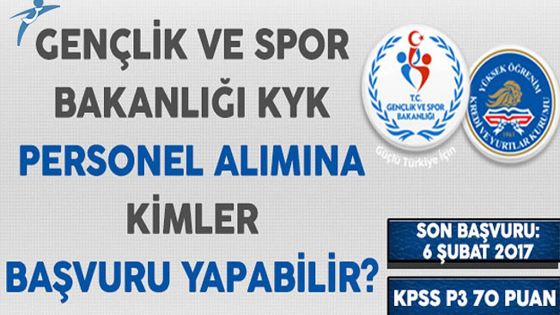 Gençlik ve Spor Bakanlığı KYK Personel Alım İlanına Kimler Başvuru Yapabilir?