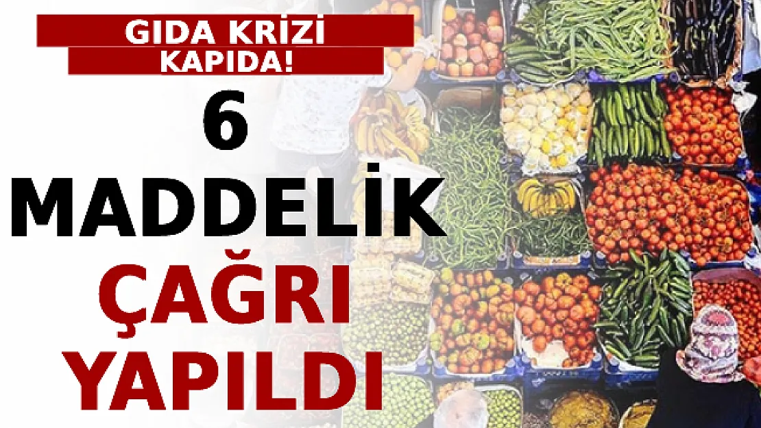 Gıda Krizi Kapıda! 6 Maddelik Çağrı Yapıldı